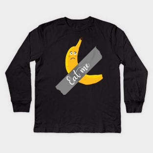 funny tape a banana taped art duct scotch & to wall exhibit Kids Long Sleeve T-Shirt